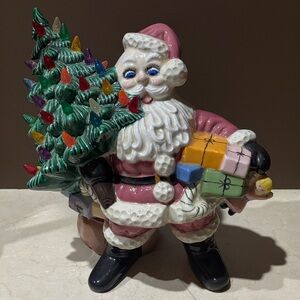 Vintage Ceramic Santa and Christmas tree RARE